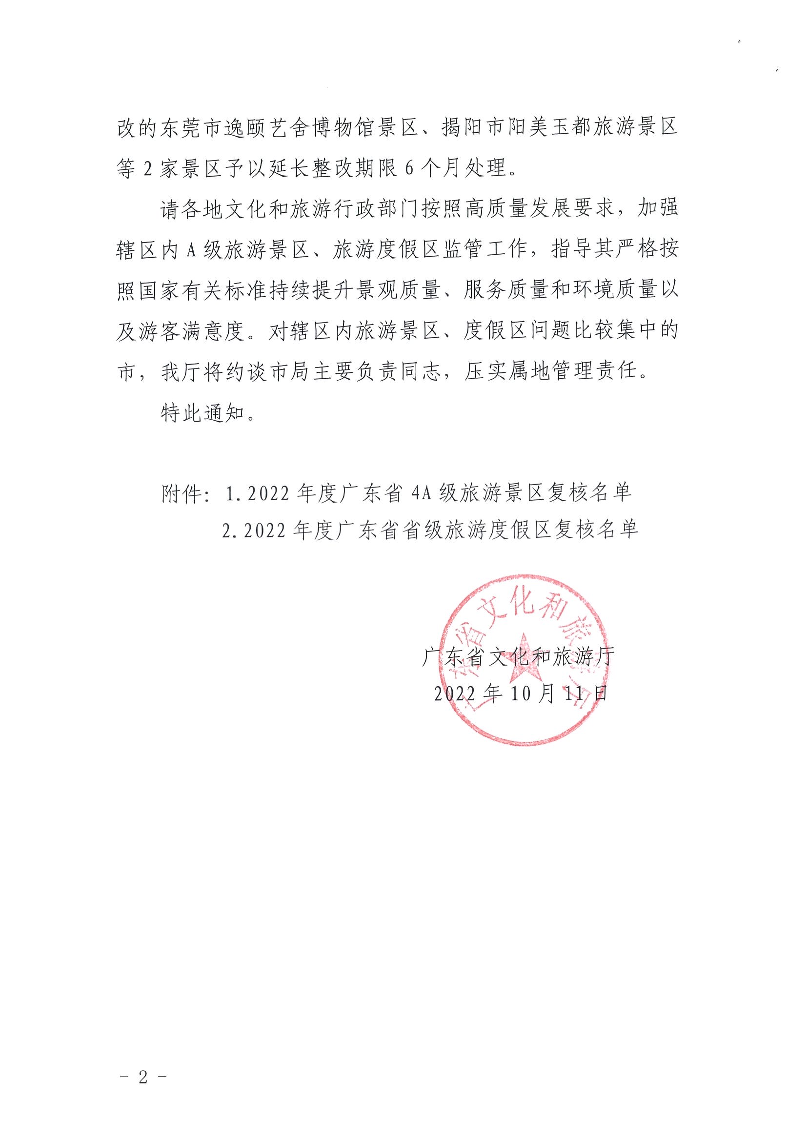 污污漫画关于公布2022年4A级旅游景区、省级旅游度假区质量等级复核结果的通知_页面_2.jpg